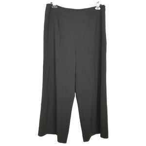 Charlie B. Women Wide Leg Cropped Pants Sz 10 Black Classic Trousers Preppy Boho